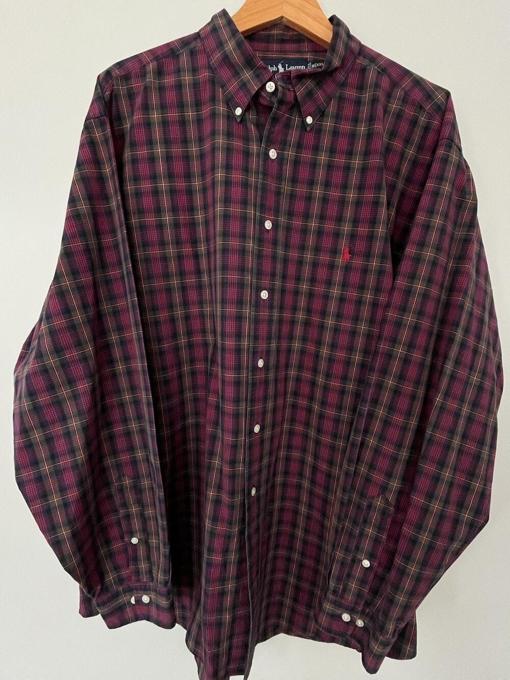 Vintage Polo Ralph Lauren Men’s XXL Red Green Tartan Plaid Classic Fit Shirt